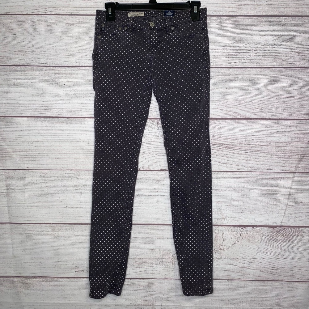 AG ADRIANO GOLDSCHMIED Gray Jeans white polka dots women’s